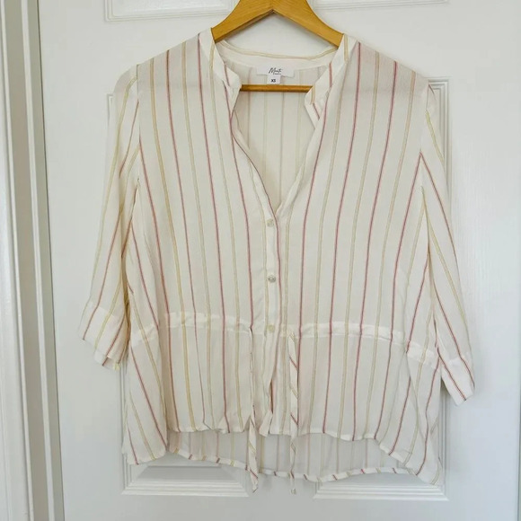 NWOT Monte the Label Striped Button Down Blouse - Picture 1 of 9
